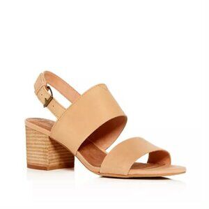 New Toms Poppy Honey Leather Slingback Block Heel Sandal 11W